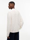 White Tommy Flag Cable Knit Jumper  Men