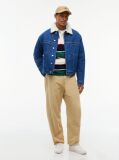 Denim Teddy Collar Denim Trucker Jacket  Men