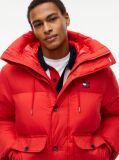 Red Logo Hooded Relaxed Puffer Jacket  Men