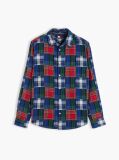 Multi Regular Fit Patchwork Check Shirt  Men