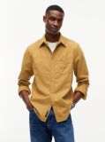 Beige Regular Fit Button-Down Corduroy Shirt  Men