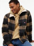 Multi Teddy Lined Brushed Flannel Oversized Shacket  Men
