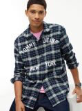 Multi Relaxed Fit Logo Embroidery Flannel Shirt  Men