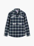 Multi Relaxed Fit Logo Embroidery Flannel Shirt  Men