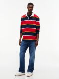 Multi Tommy Badge Stripe Relaxed Rugby Shirt  Men