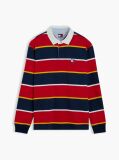 Multi Tommy Badge Stripe Relaxed Rugby Shirt  Men