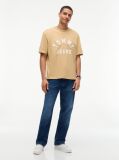 Beige Classic Logo Oversized Jersey T-Shirt  Men