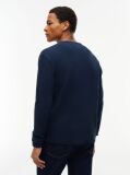 Μπλε Μακρυμάνικο T-Shirt Με Henley Λαιμόκοψη Και Waffle Πλέξη  Άνδρες