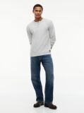 Γκρι Μακρυμάνικο T-Shirt Με Henley Λαιμόκοψη Και Waffle Πλέξη  Άνδρες