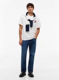 White Wavy Flag Back Logo Relaxed T-Shirt  Men