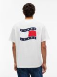 White Wavy Flag Back Logo Relaxed T-Shirt  Men