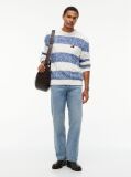 Multi Heritage Badge Stripe Cable Knit Jumper  Men