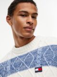 Multi Heritage Badge Stripe Cable Knit Jumper  Men