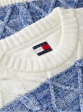 Multi Heritage Badge Stripe Cable Knit Jumper  Men