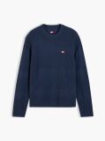 Blue Tommy Badge Textured Jumper  Men