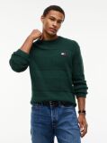 Green Tommy Badge Textured Jumper  Men