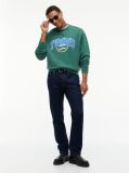 Green Varsity Logo Relaxed Terry Sweatshirt  Men
