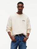 Beige Logo Relaxed Crew Neck Sweatshirt  Men
