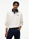 White Contrast Collar Relaxed Rugby Shirt  Men