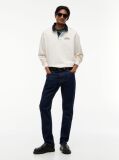 White Contrast Collar Relaxed Rugby Shirt  Men