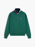 Green Tommy Badge Relaxed Quarter-Zip Sweatshirt  Men