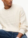 Beige Diamond Cable Knit Relaxed Jumper  Men
