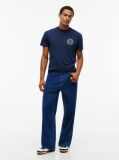 Blue Wavy Flag Back Logo Jersey T-Shirt  Men