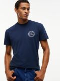 Blue Wavy Flag Back Logo Jersey T-Shirt  Men