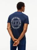 Blue Wavy Flag Back Logo Jersey T-Shirt  Men
