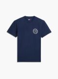 Blue Wavy Flag Back Logo Jersey T-Shirt  Men