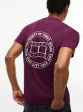Red Wavy Flag Back Logo Jersey T-Shirt  Men