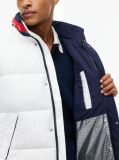 Beige Colour-Blocked Relaxed Ripstop Puffer Jacket  Men
