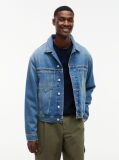 Denim Flag Badge Denim Trucker Jacket  Men