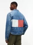 Denim Flag Badge Denim Trucker Jacket  Men