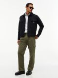 Black Textured Herringbone Oversized Overshirt  Men