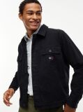 Black Textured Herringbone Oversized Overshirt  Men