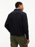 Black Textured Herringbone Oversized Overshirt  Men