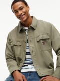 Green Textured Herringbone Oversized Overshirt  Men