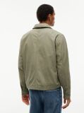 Green Textured Herringbone Oversized Overshirt  Men