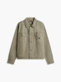 Green Textured Herringbone Oversized Overshirt  Men