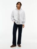 Γκρι Άνετο Hoody Με Φερμουάρ Και Λογότυπο  Άνδρες