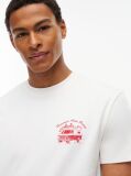 Άσπρο Βαμβακερό T-Shirt Με Κλασική Λαιμόκοψη Και Λογότυπο  Άνδρες