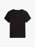 Black Essential Slim Rib-Knit T-Shirt  Women