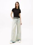 Black Essential Slim Rib-Knit T-Shirt  Women