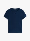 Μπλε Essential Ριμπ T-Shirt Σε Slim Γραμμή  Γυναίκες