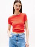 Orange Essential Slim Rib-Knit T-Shirt  Women