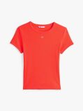 Orange Essential Slim Rib-Knit T-Shirt  Women
