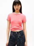 Pink Essential Slim Rib-Knit T-Shirt  Women
