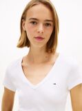 Άσπρο Essential T-Shirt Σε Slim Γραμμή Με V  Γυναίκες
