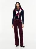 Blue Ribbed Slim Long Sleeve T-Shirt  Women